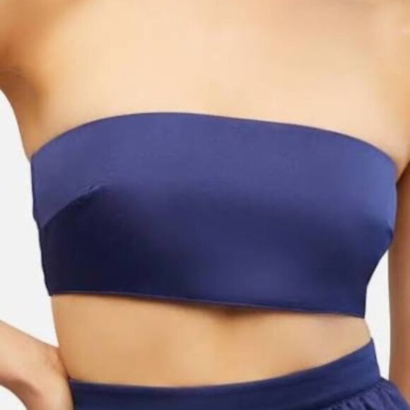 WeWoreWhat Duchess Satin Bandeau Top - Navy - Size 4 - NWT - Picture 1 of 4